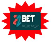 22Bet logo, the TechSolutions Group N.V. sportsbook and casino related to 22Casino