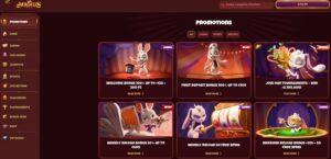 Magius Casino lobby and live games screenshot