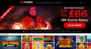 666 Casino lobby and slots screenshot