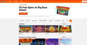 LeoVegas casino lobby and games screenshot