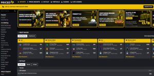 PricedUp sportsbook screenshot