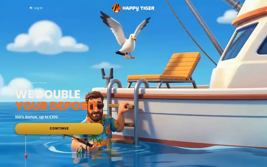 Happy Tiger casino homepage screenshot
