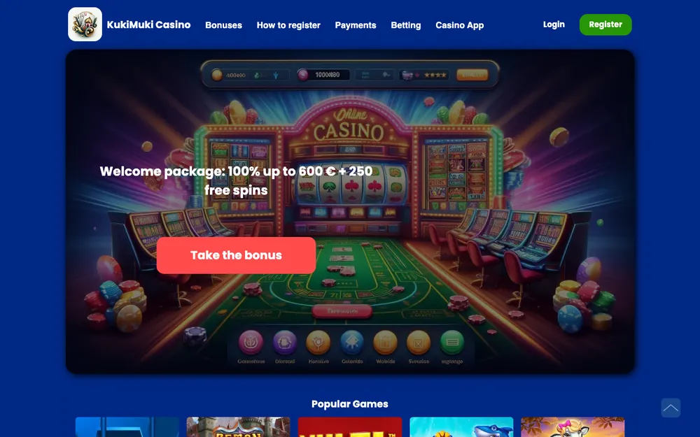 KukiMuki real homepage screenshot
