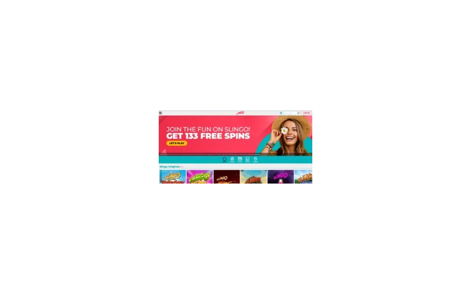 Slingo casino homepage screenshot