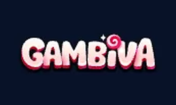Gambiva logo, the pink and cream confectionery wordmark taken from the live site header